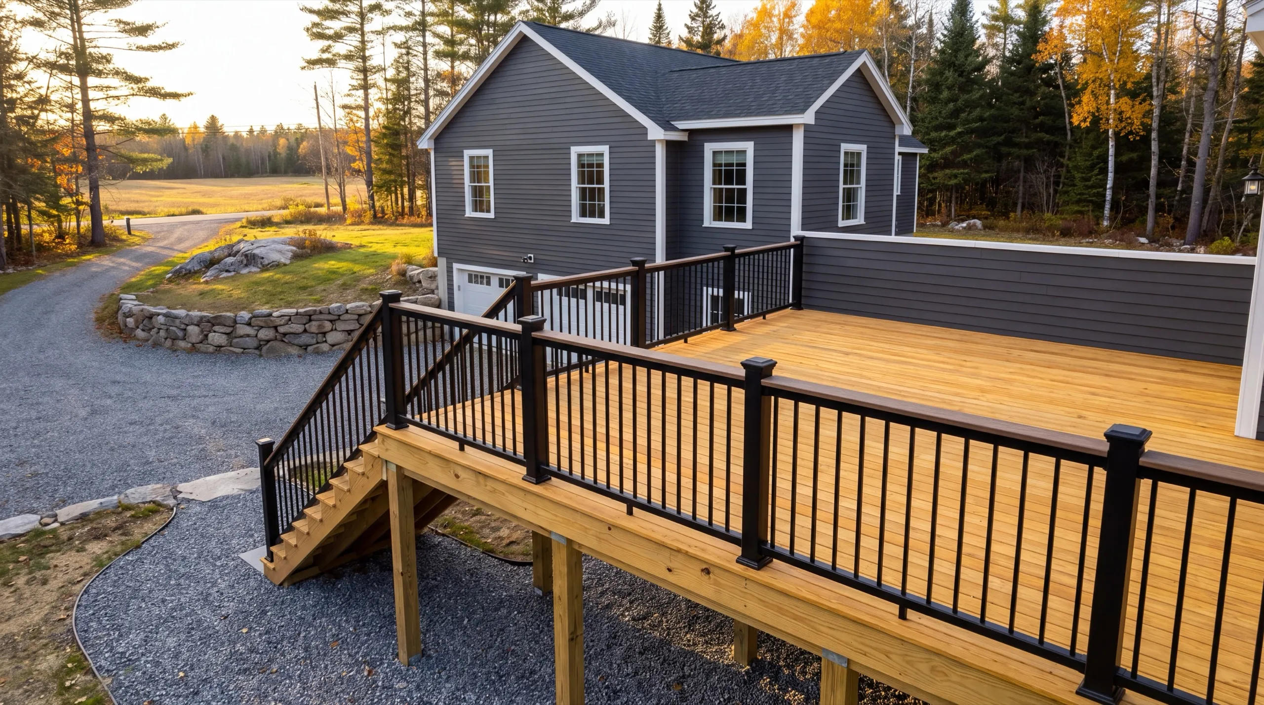 deck contractor in Whitefield, ME building a composite deck