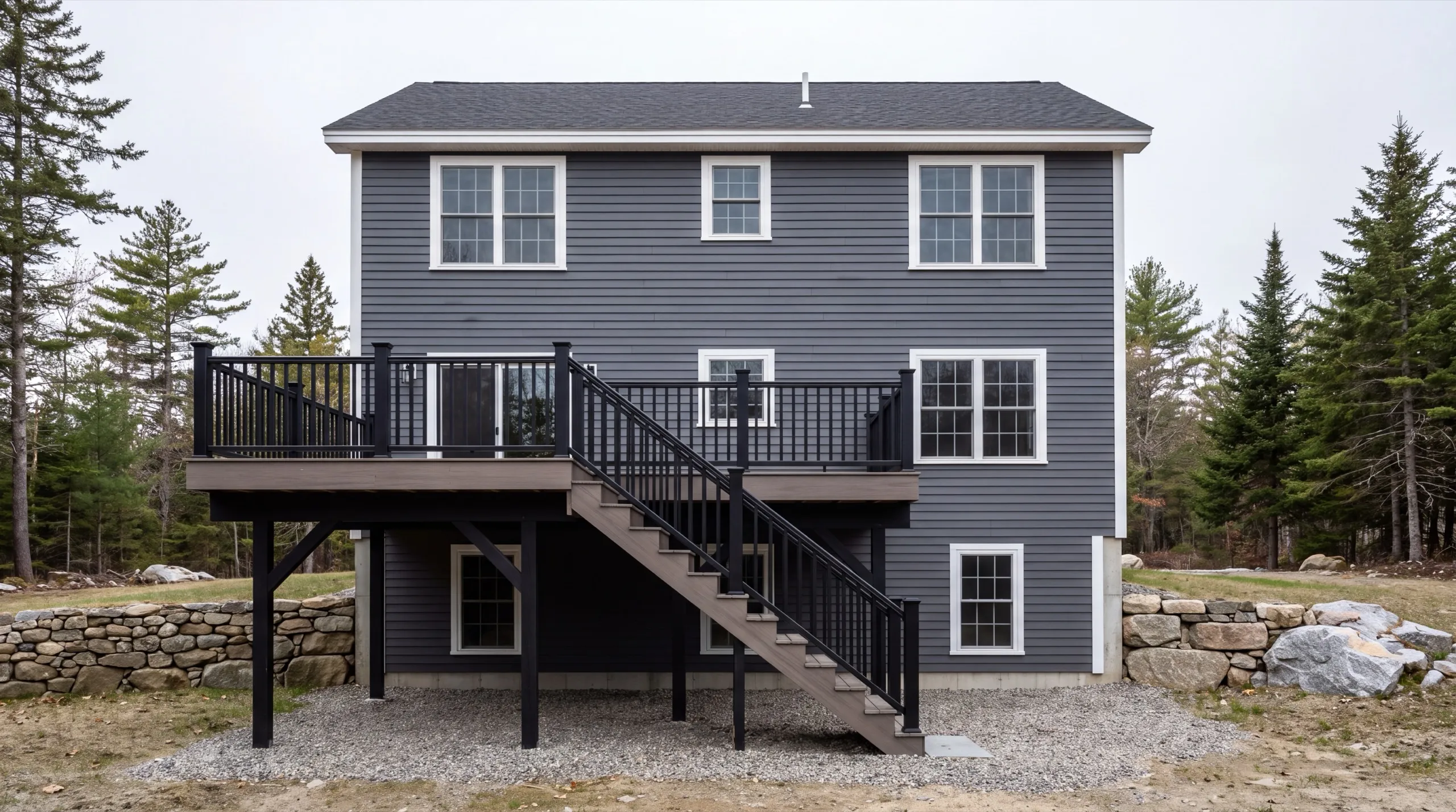 deck contractor in Wiscasset, ME building a composite deck
