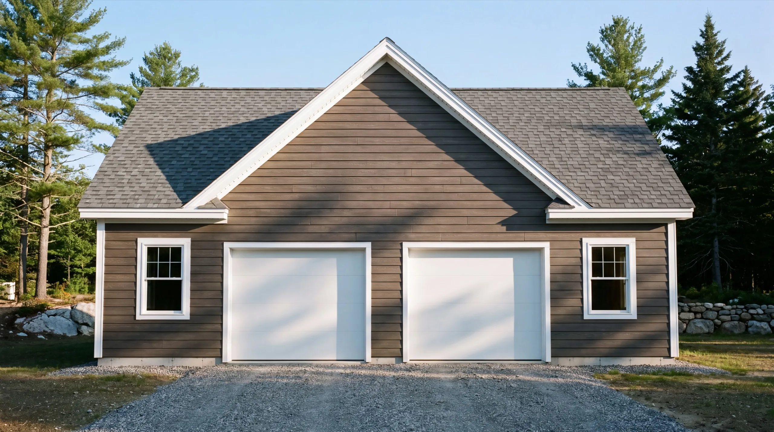 detached garage on an outlying Gardiner neighborhood lot