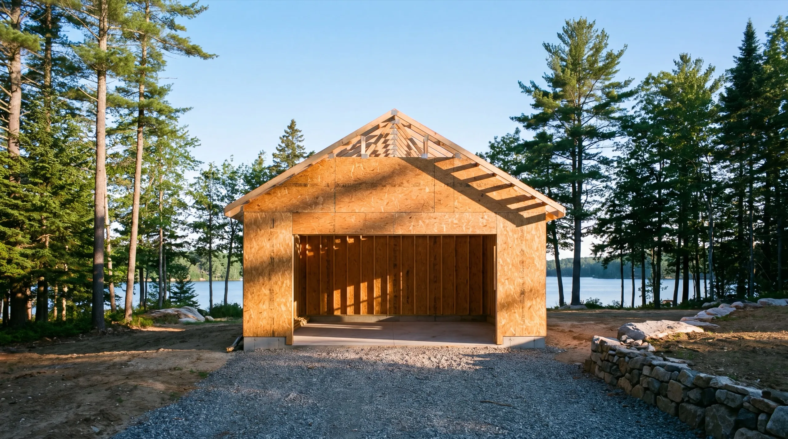 framing crew on a Manchester garage build