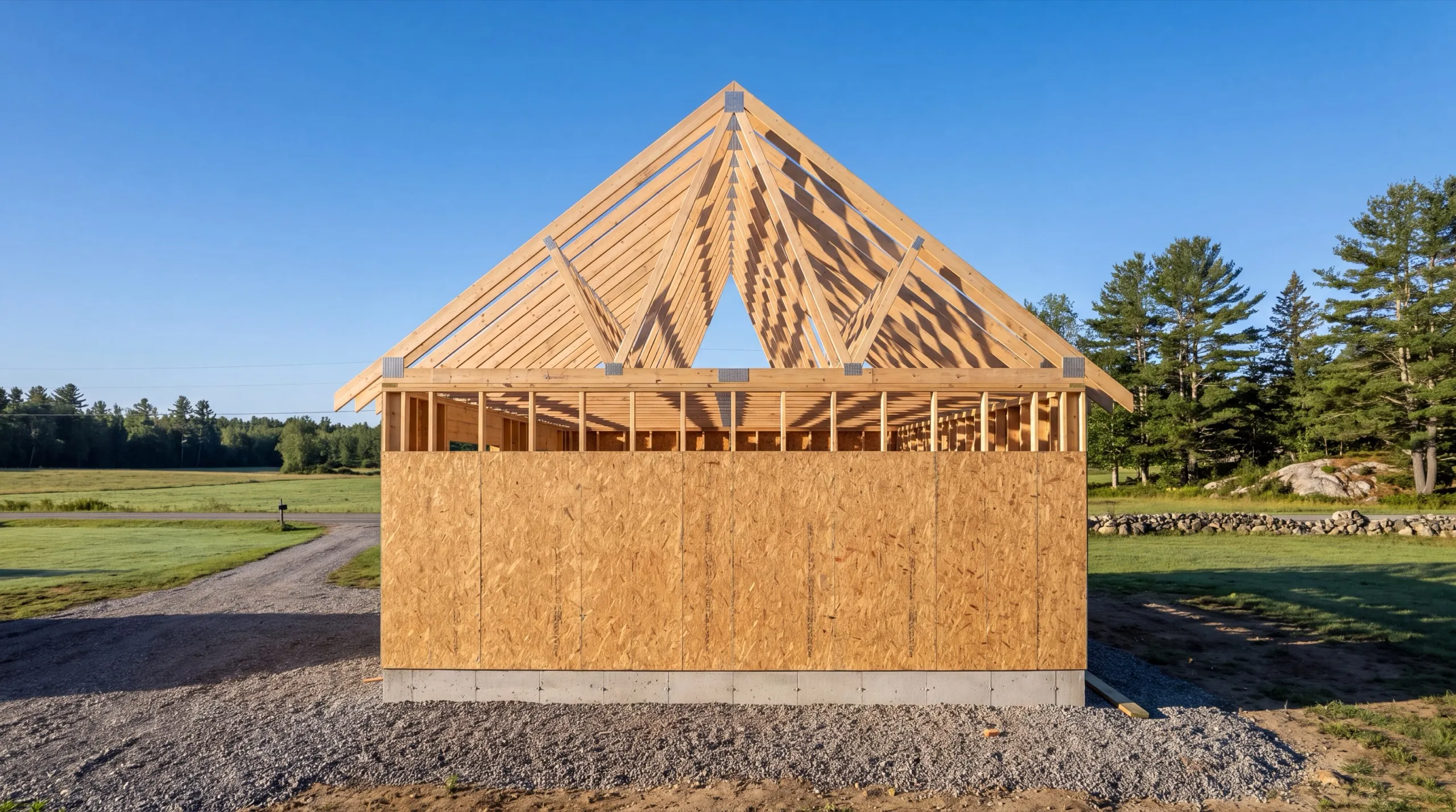 framing crew on a Monmouth garage addition
