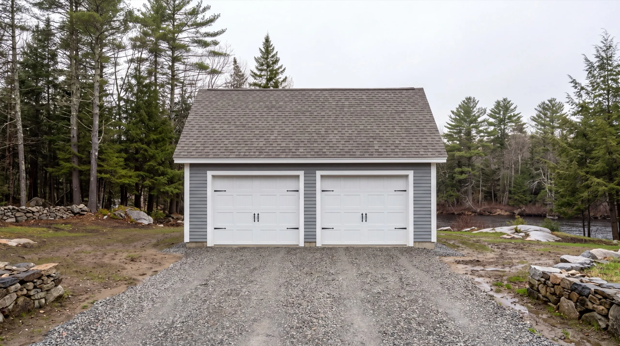 garage builders in Richmond, ME building a detached garage near the Kennebec