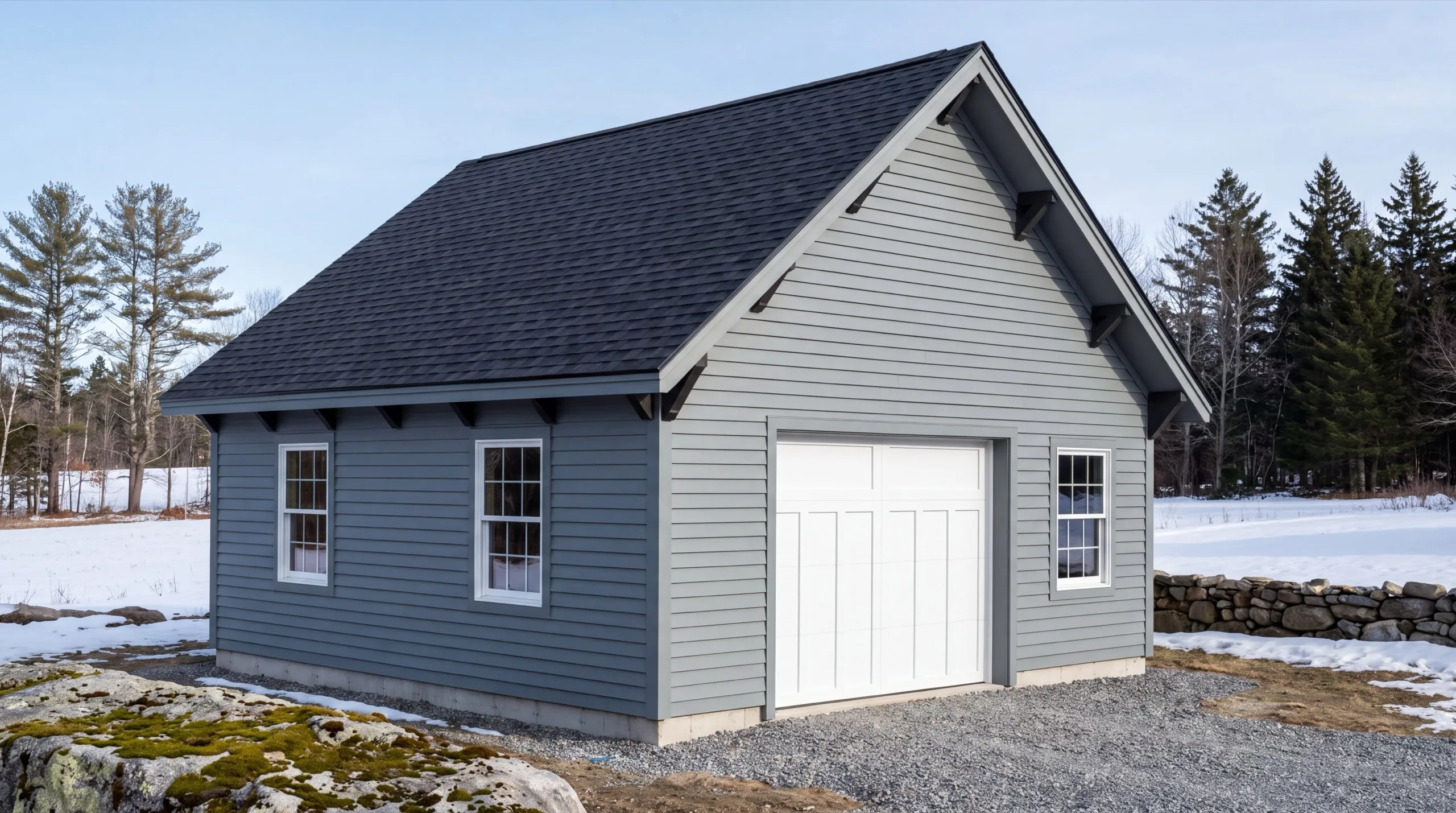 detached garage on open Sidney farmland