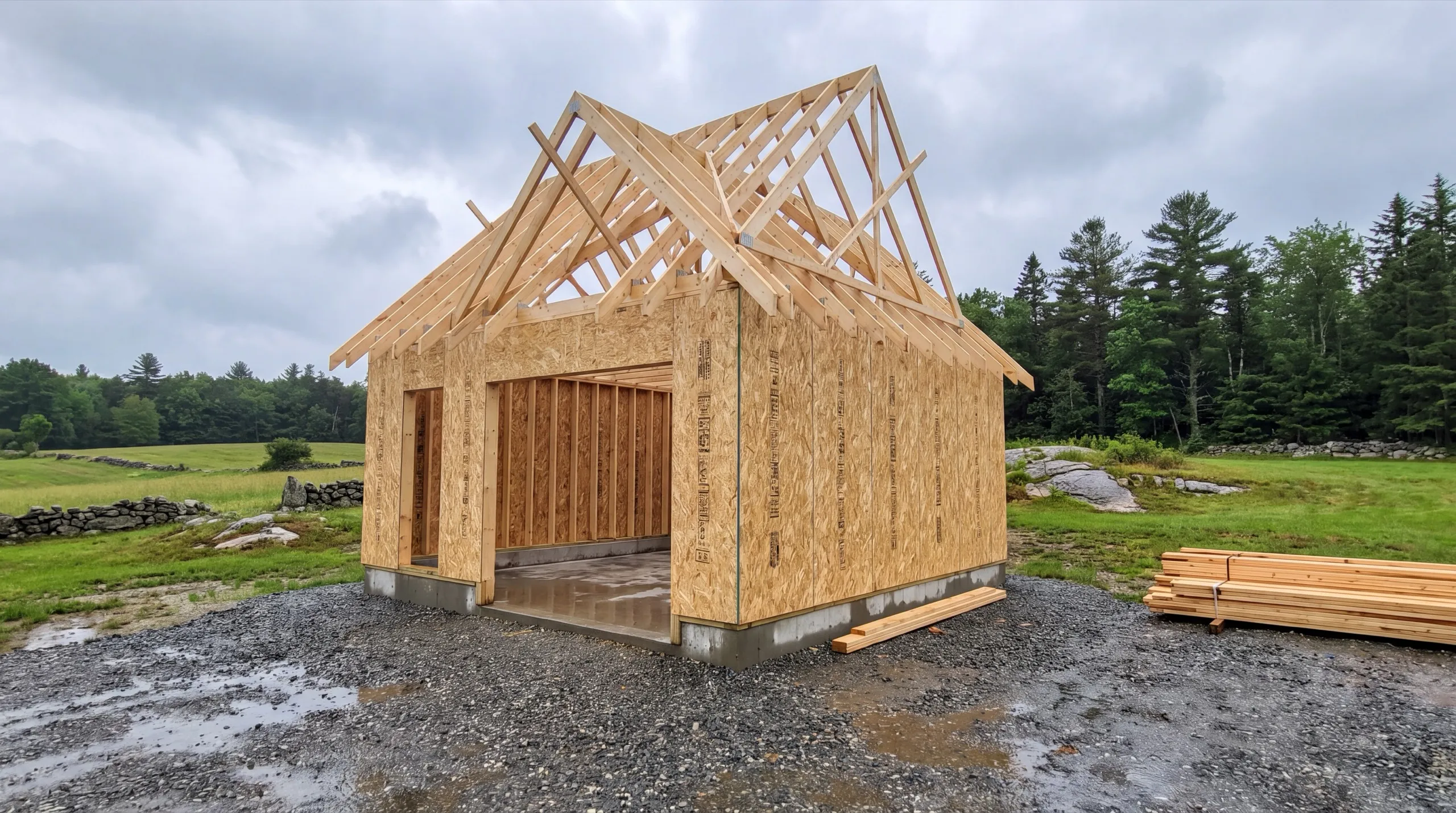 framing crew on a Sidney garage build