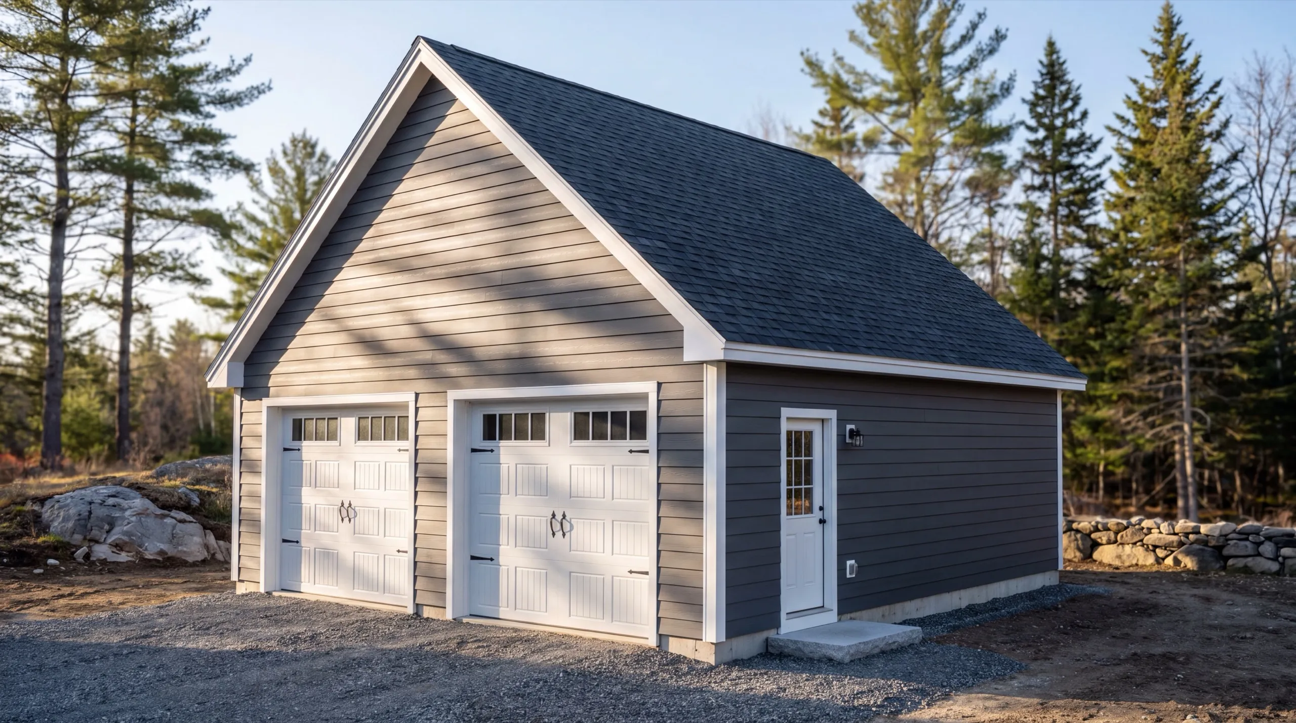three bay garage with workshop space in Central Maine