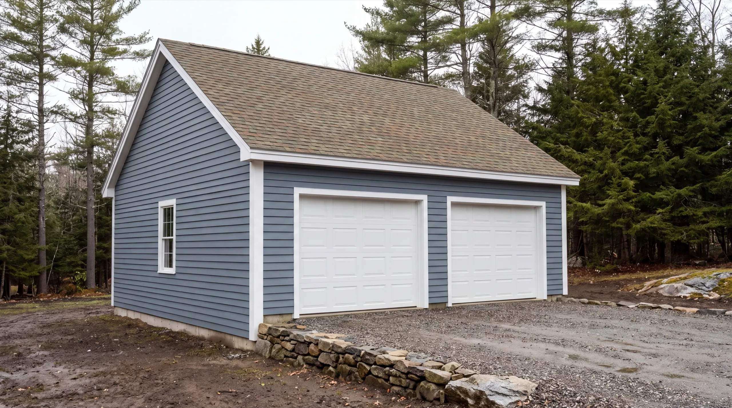 garage builders in Vassalboro, ME building a detached garage on a rural lot
