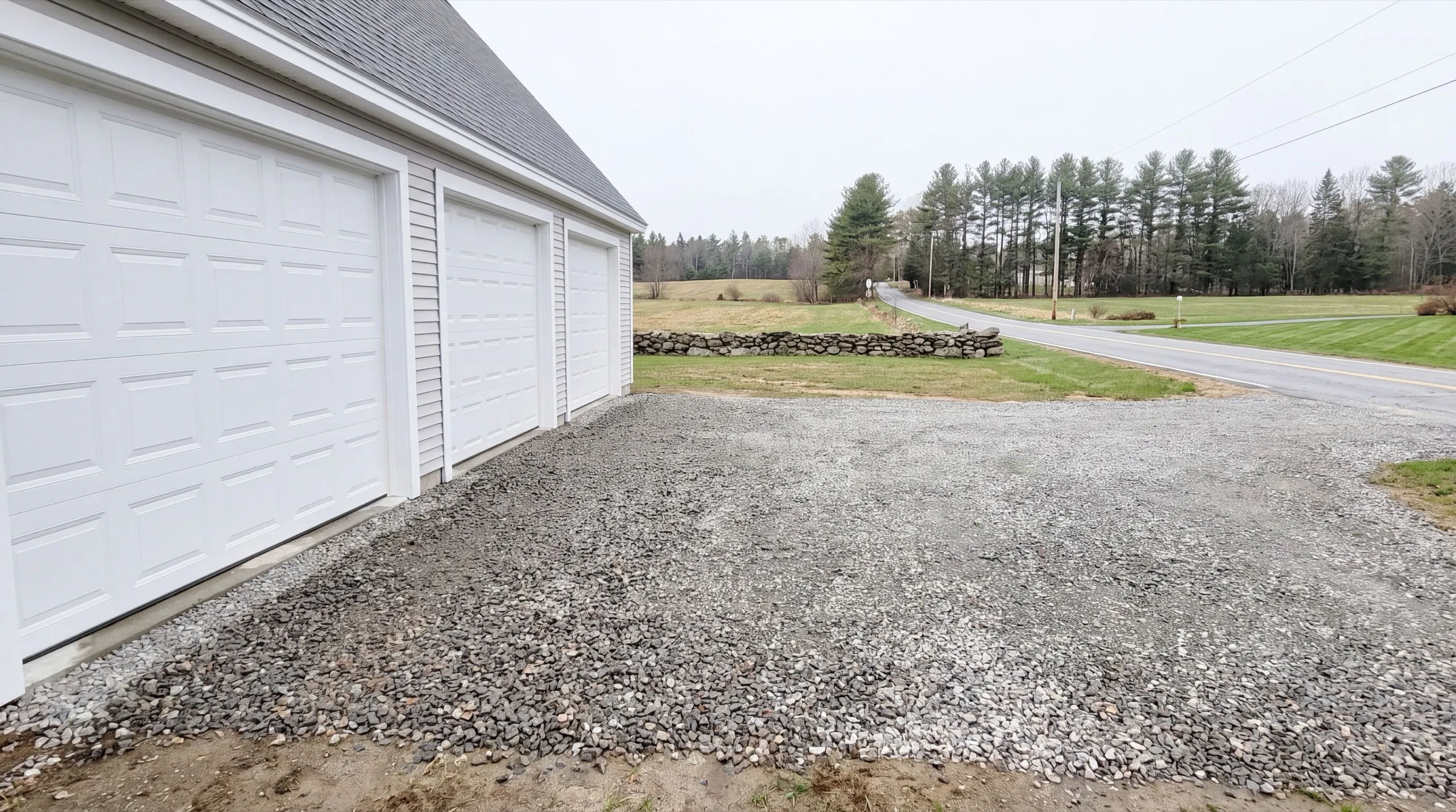 wide equipment apron on a Windsor garage build