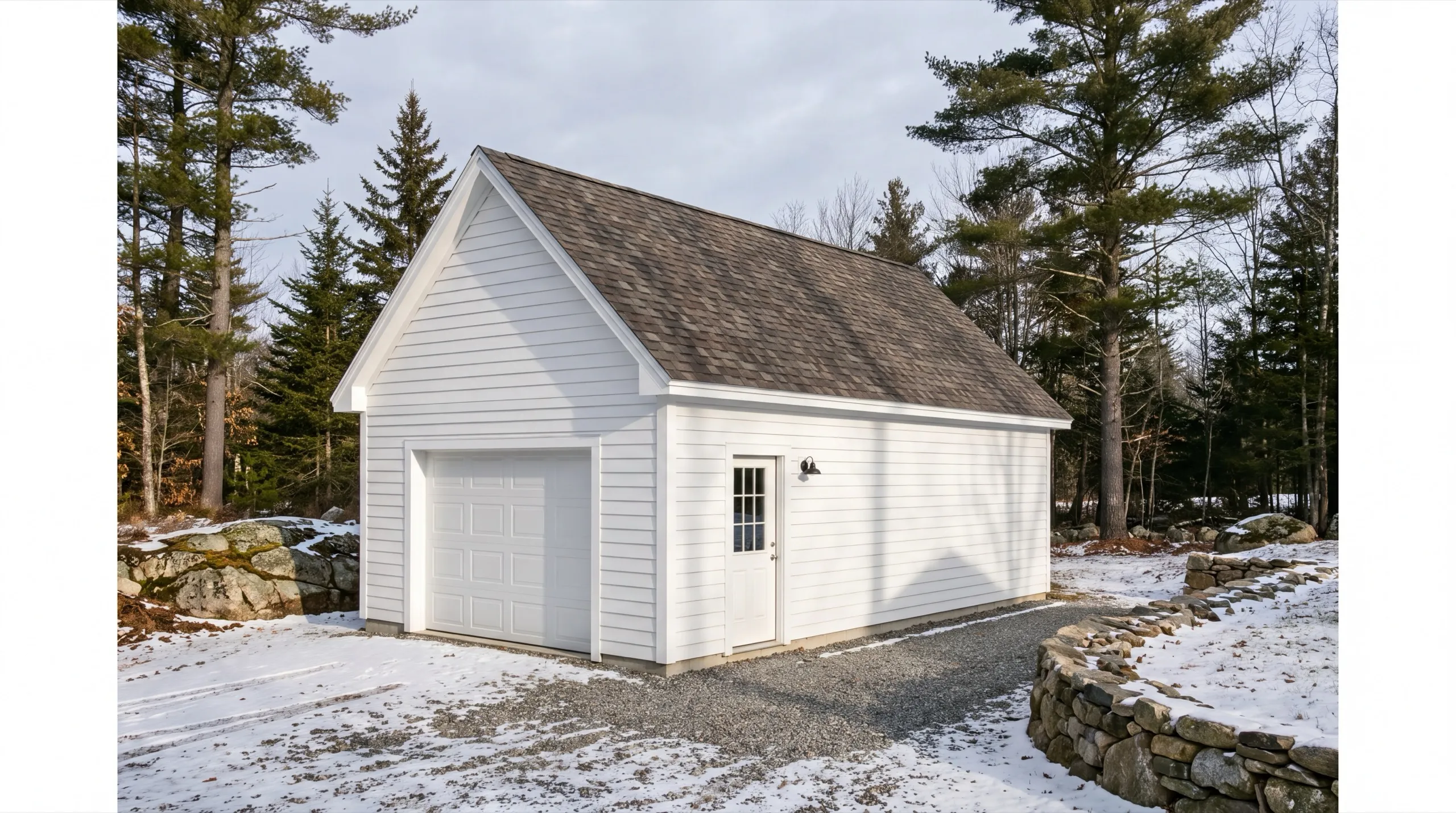 detached garage on an inland Winthrop lot