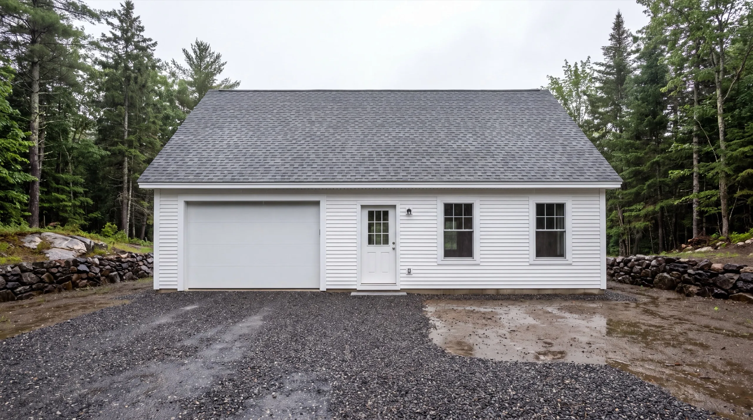 garage conversion to workshop space in Central Maine
