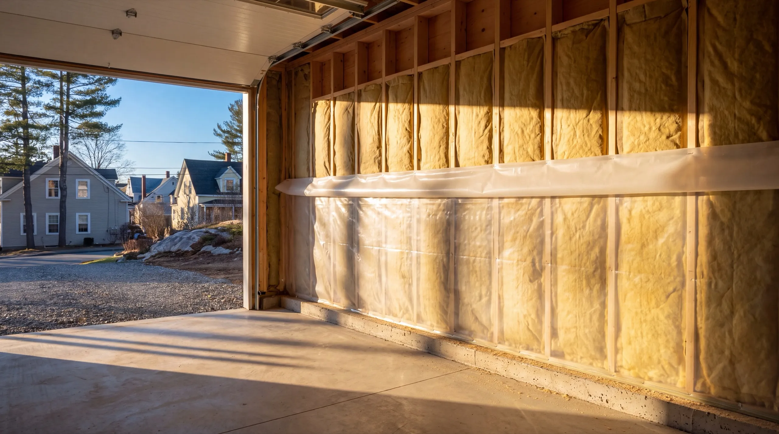 insulation and drywall upgrade during a Hallowell garage remodel