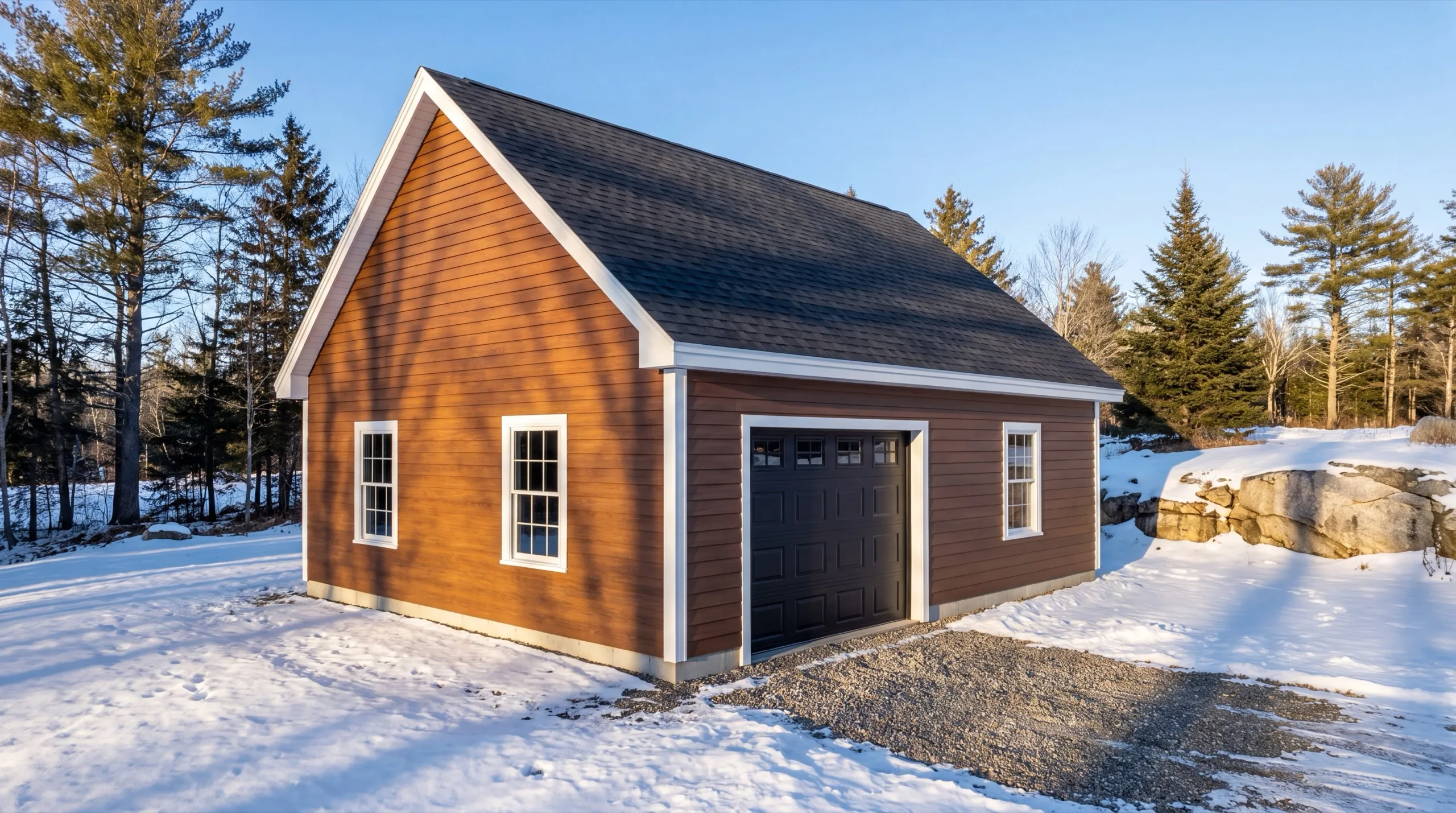 garage conversion on an outlying Hallowell property