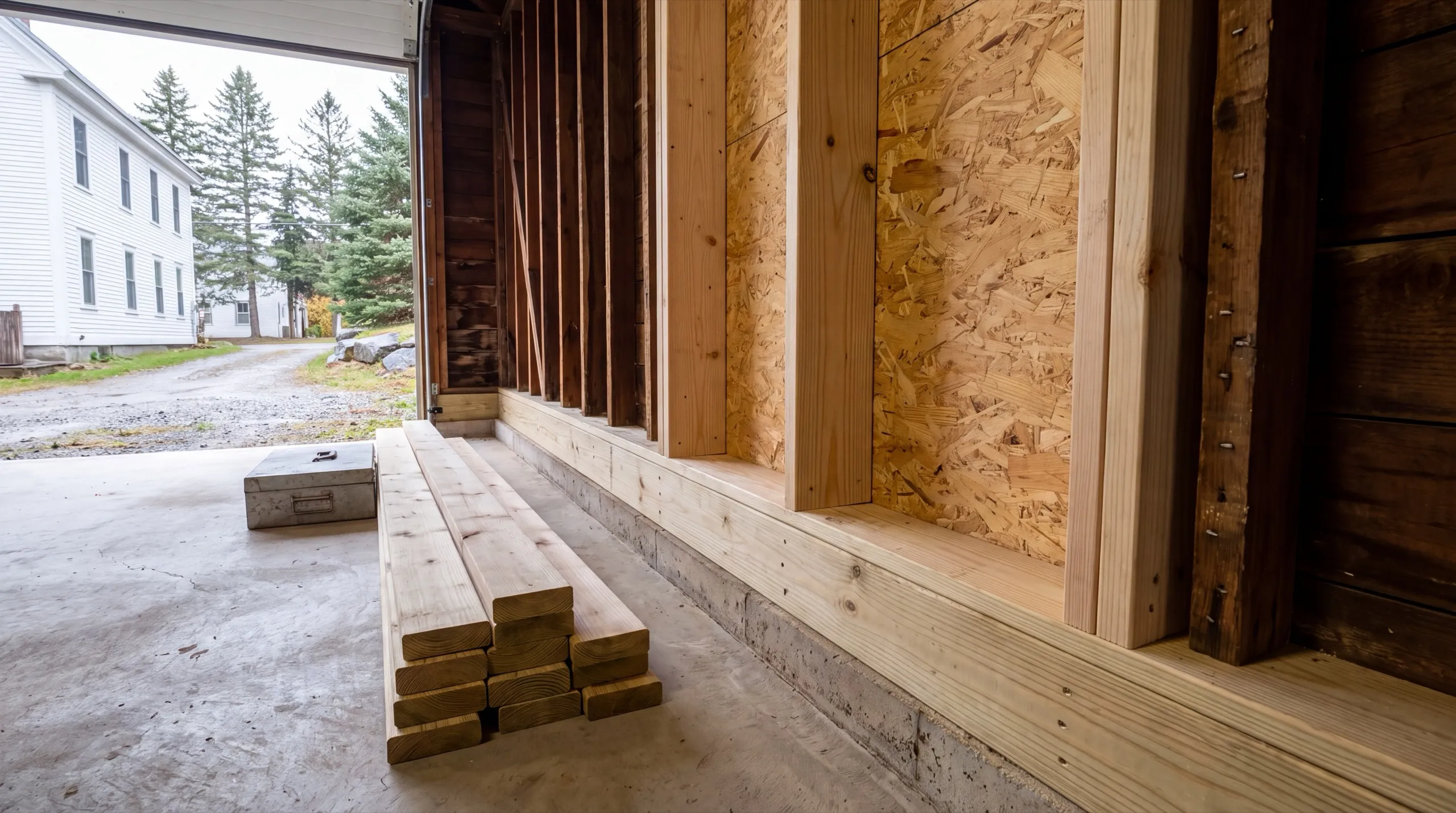 structural repair to a Hallowell garage foundation