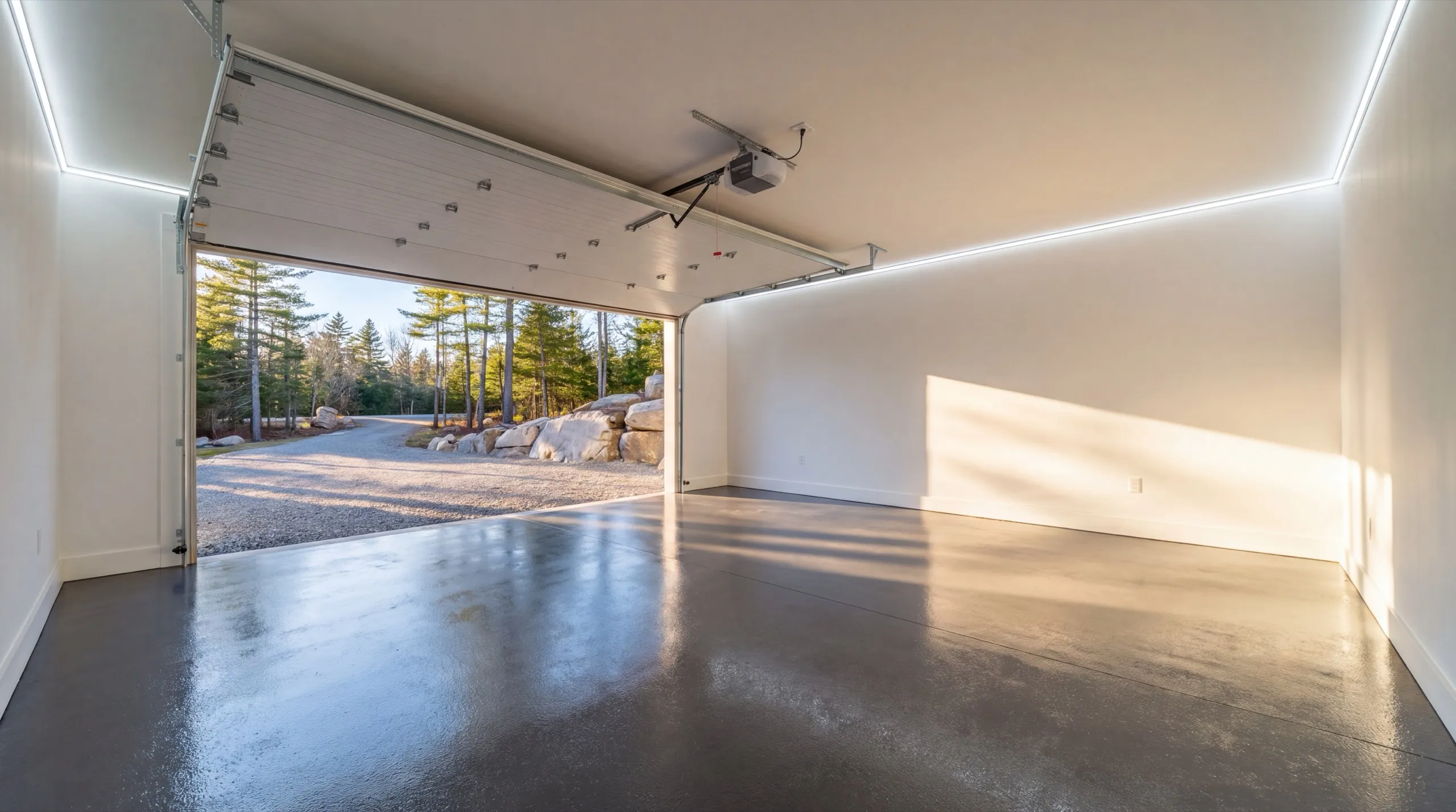 garage remodeling in Central Maine, interior finish upgrade underway