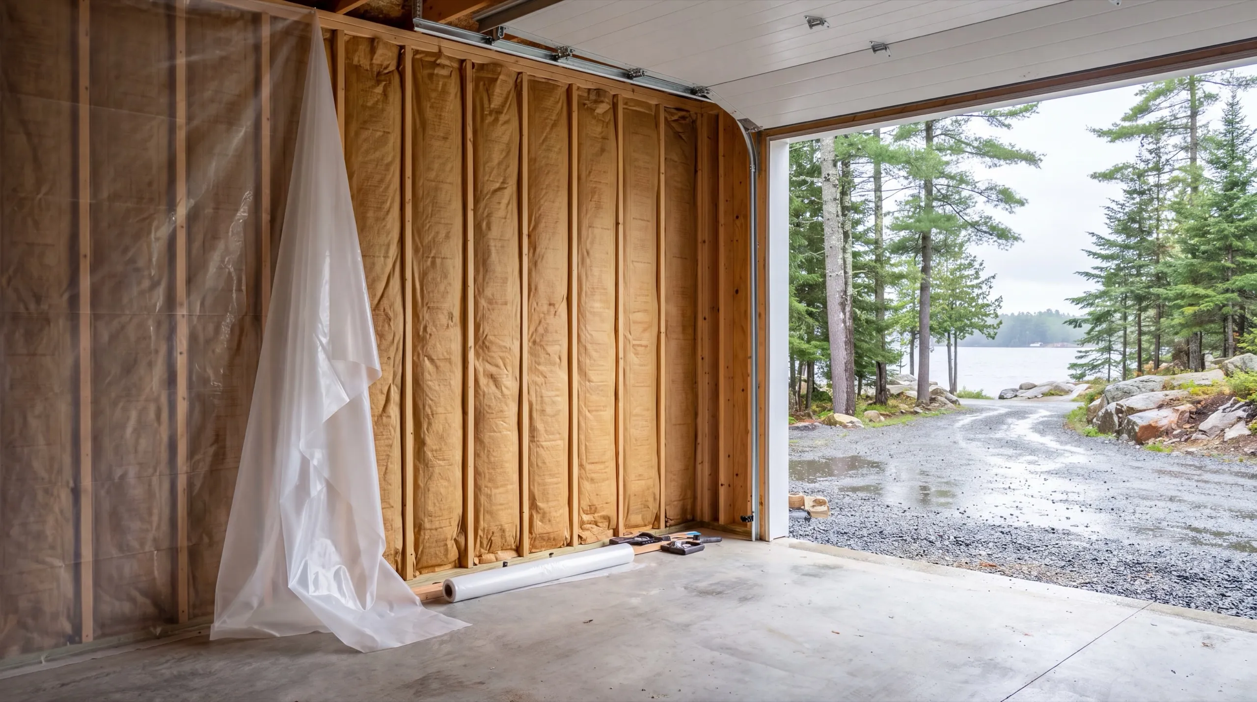 insulation and drywall upgrade during a Manchester garage remodel