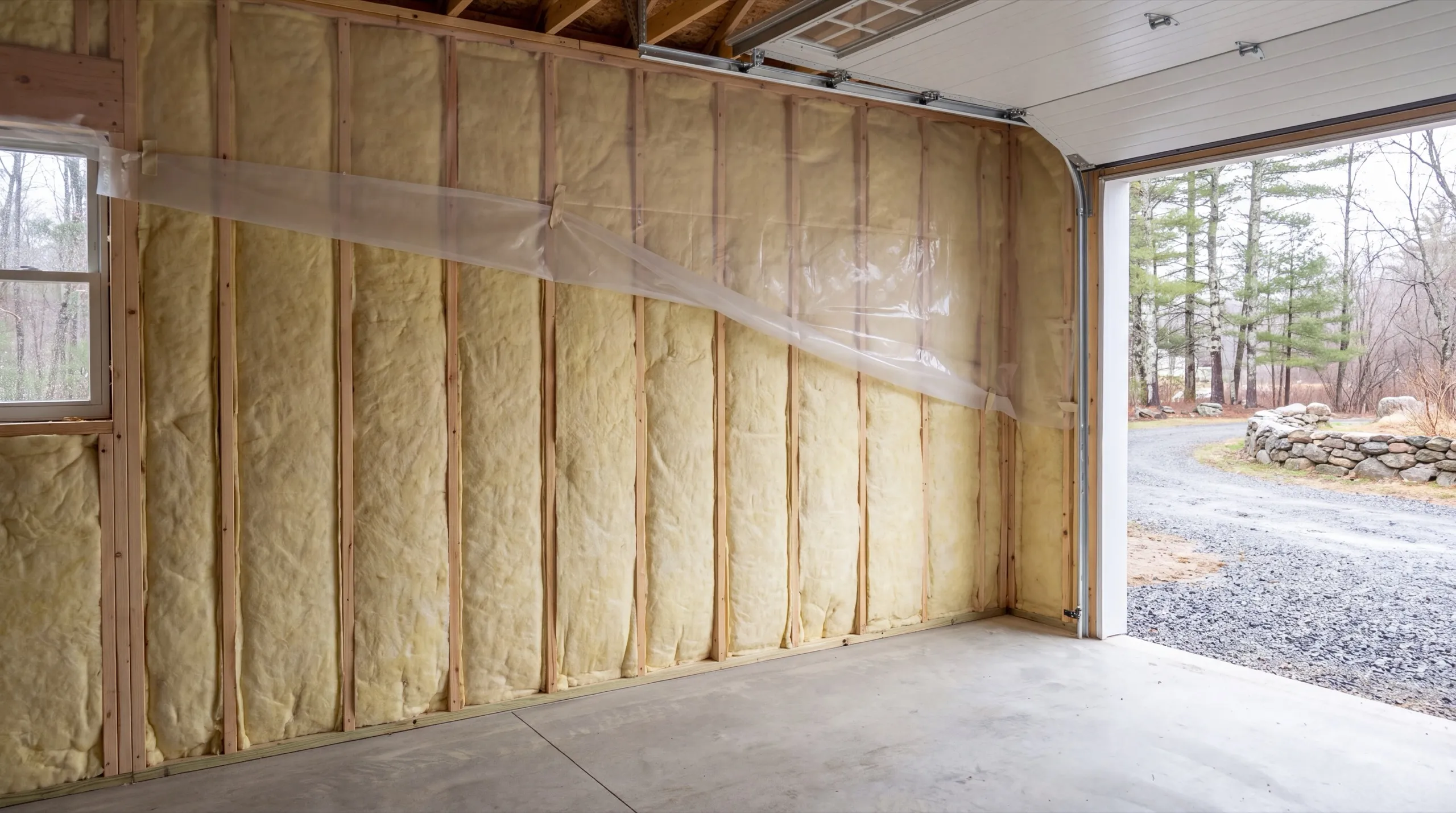 insulation and drywall upgrade during a Pittston garage remodel