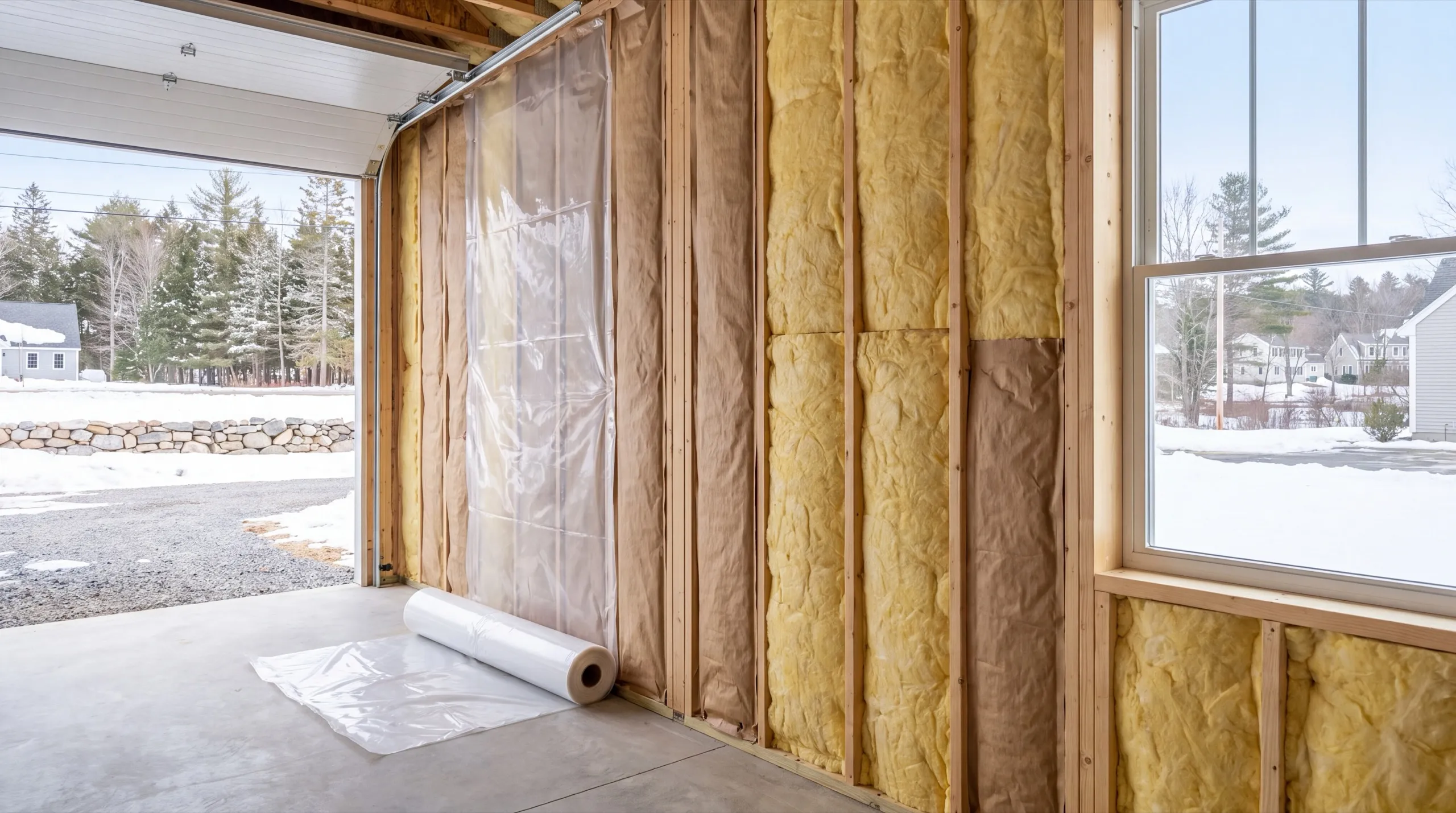 insulation and drywall upgrade during a Randolph garage remodel