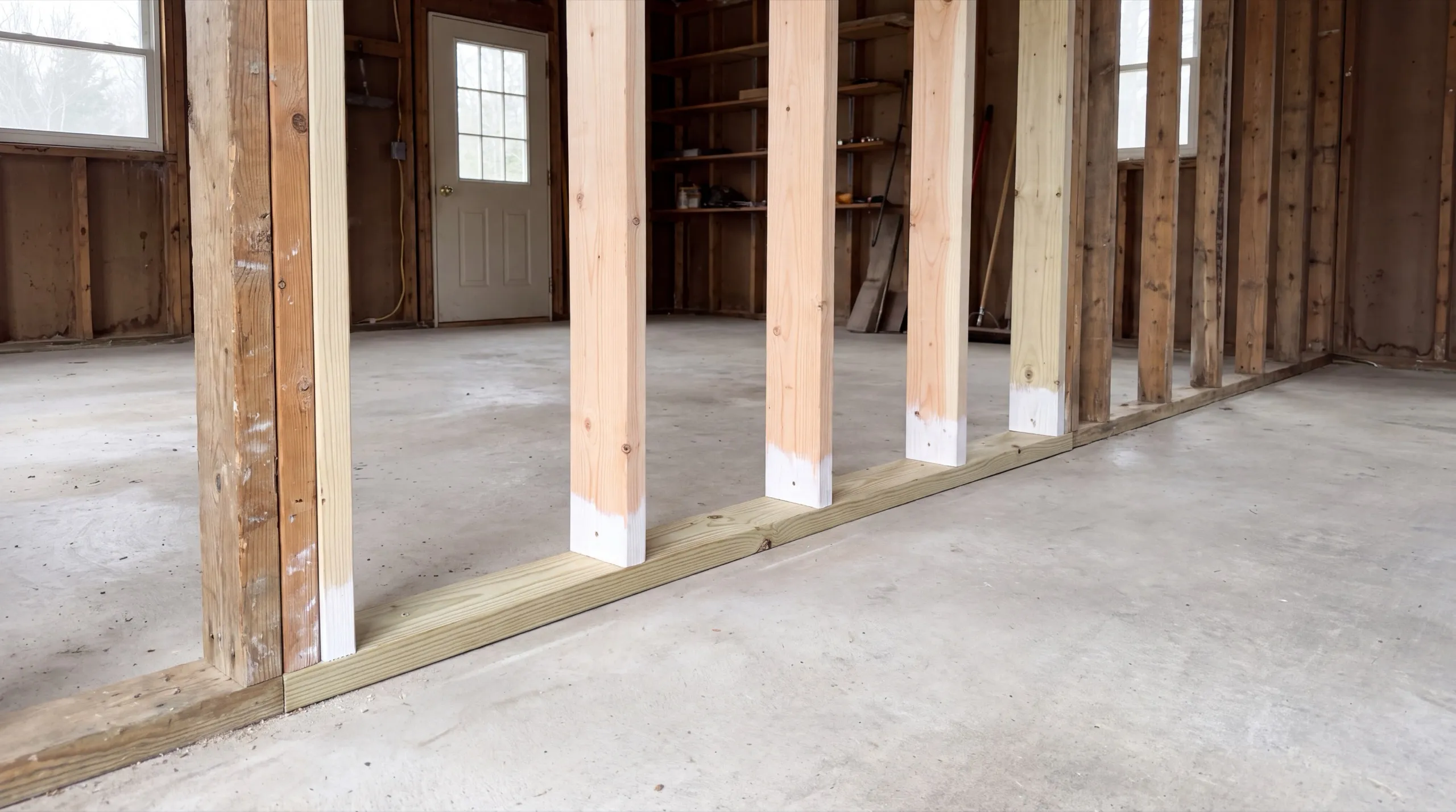 structural repair to a Randolph garage foundation