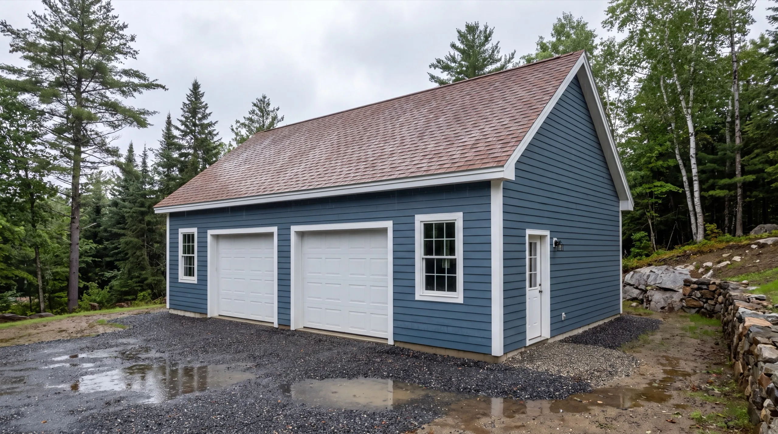 garage remodel on a Kennebec riverfront lot in Richmond