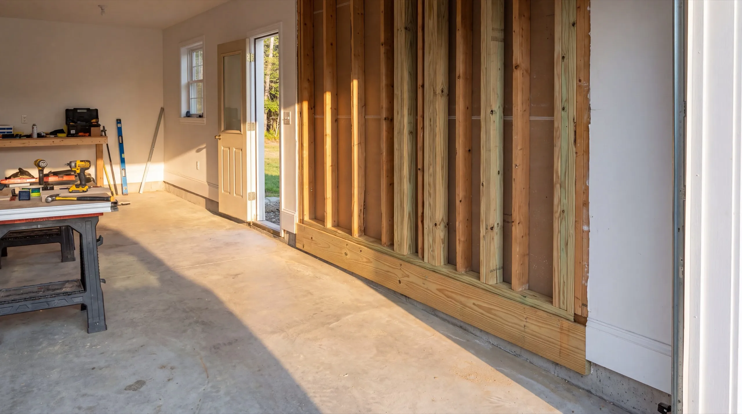 structural repair to a Central Maine garage foundation