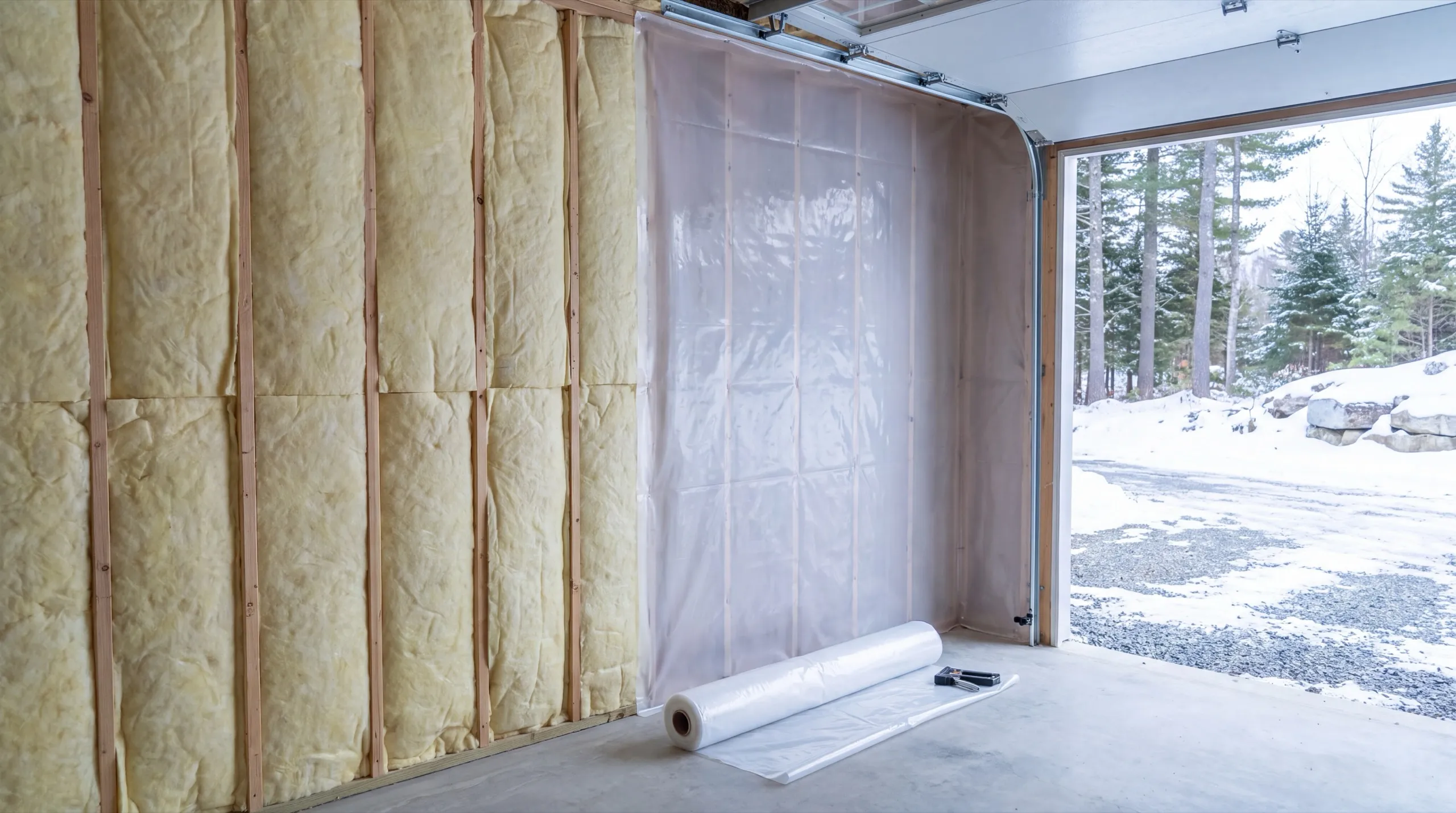 insulation and drywall upgrade during a West Gardiner garage remodel
