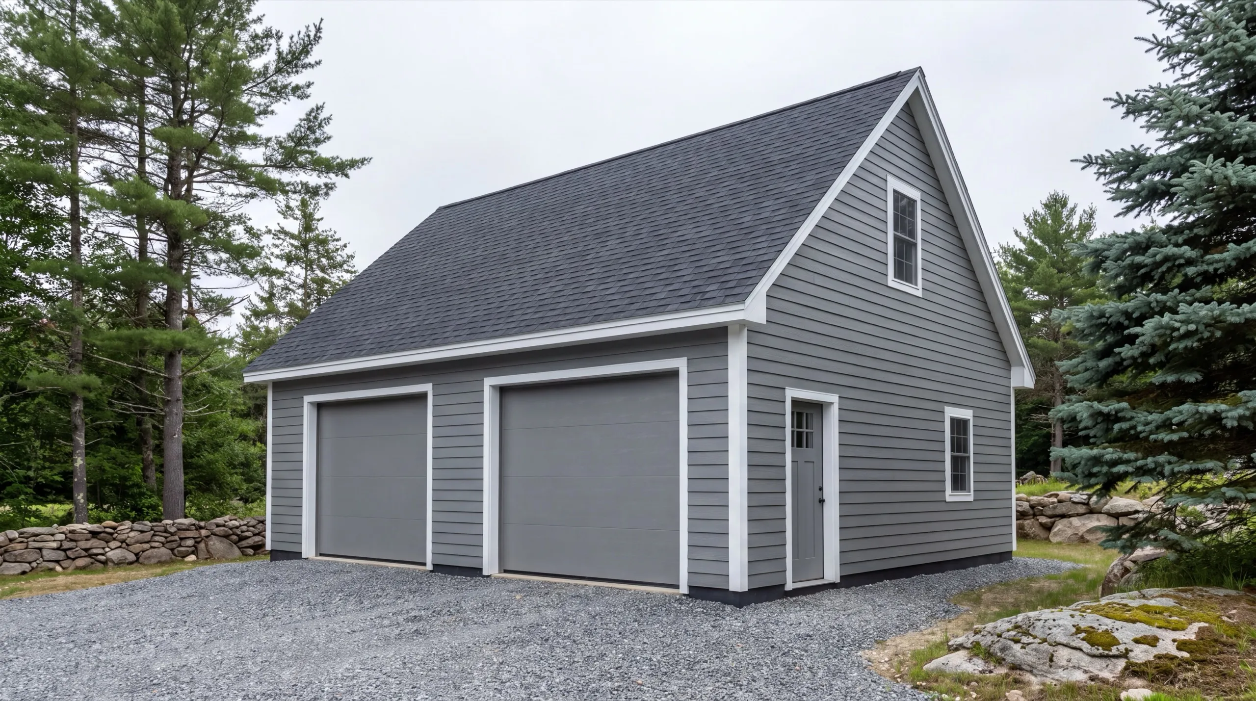 three-bay garage conversion in West Gardiner