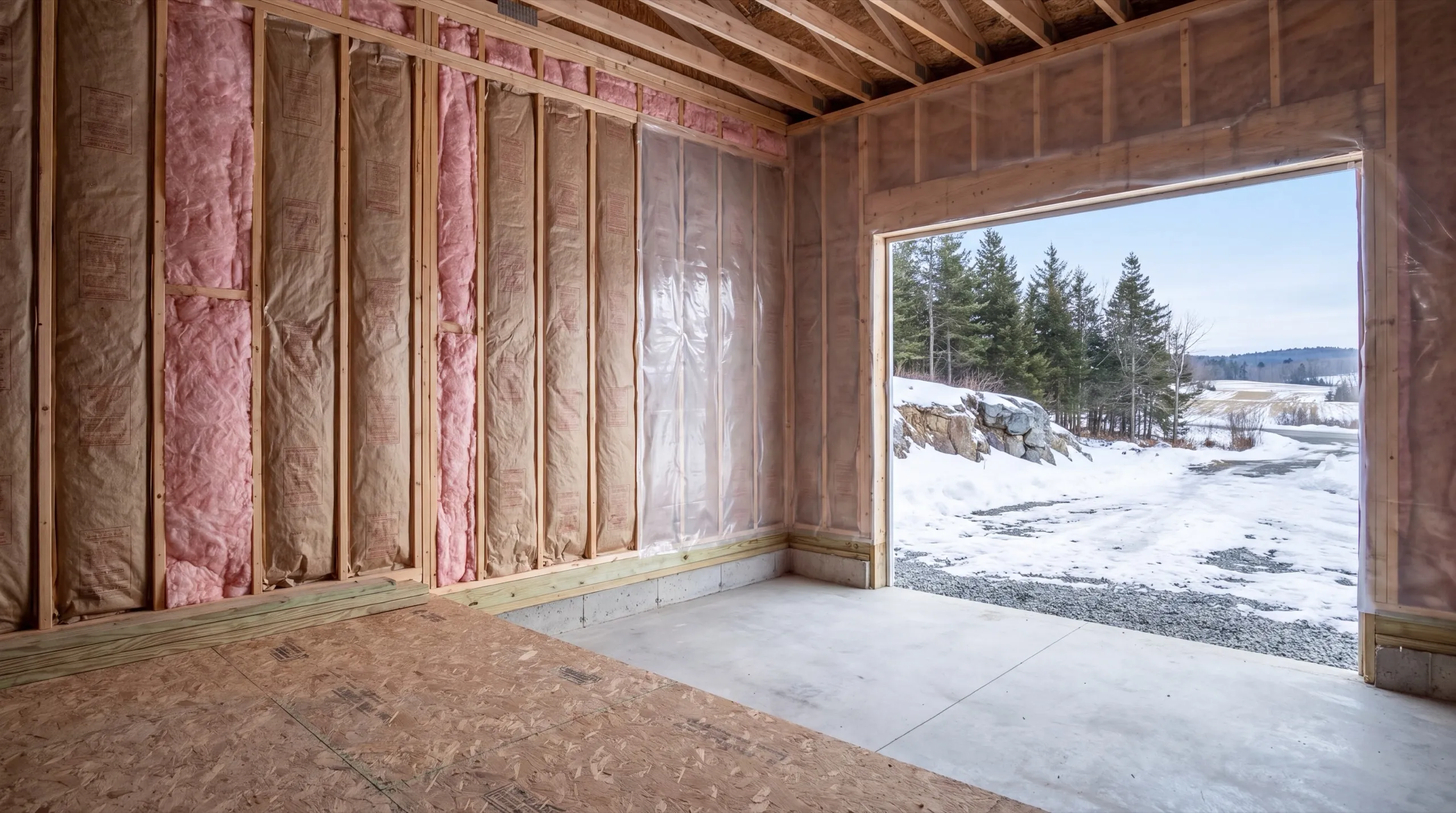 insulation and drywall upgrade during a Whitefield garage remodel