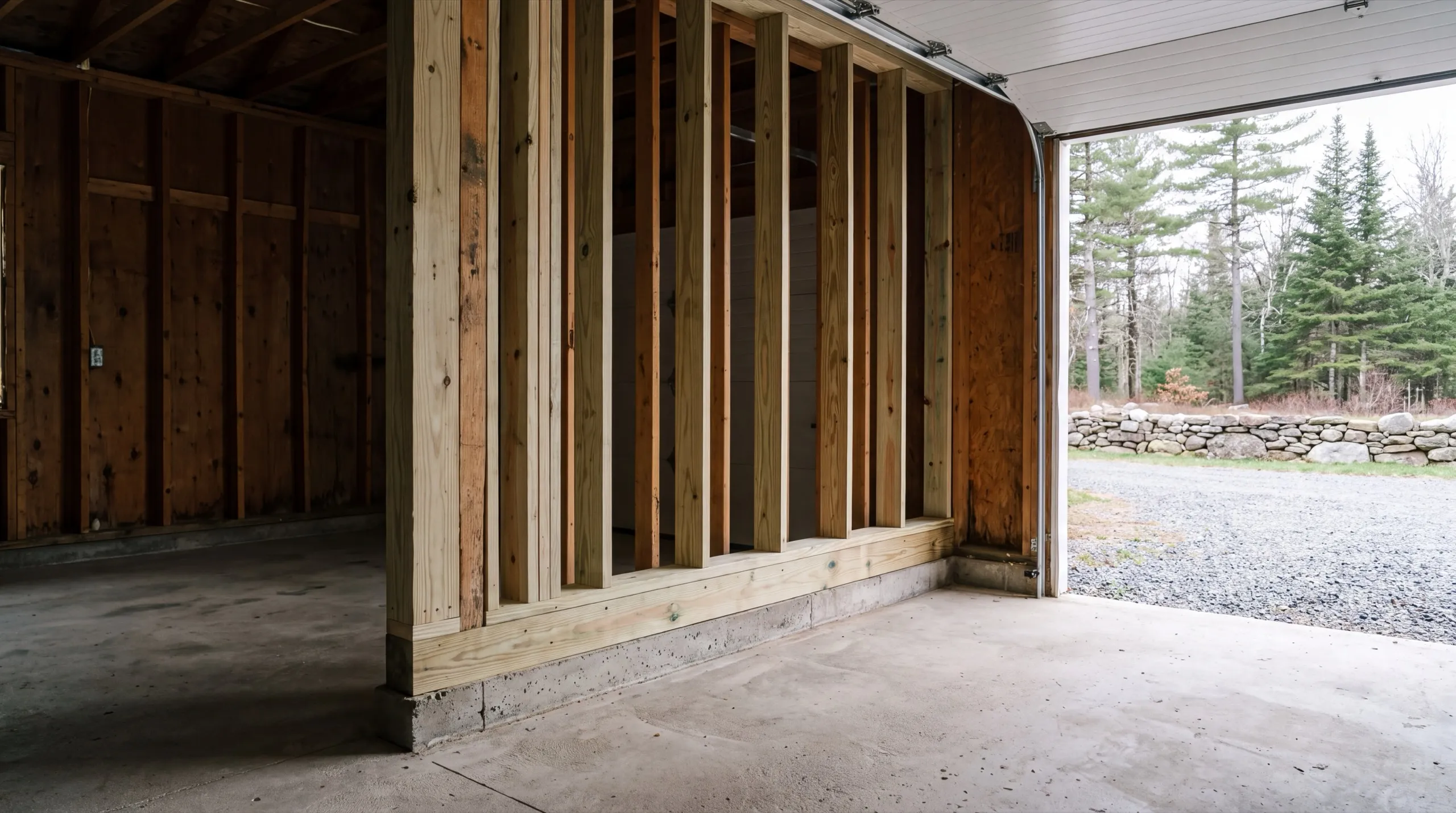 structural repair to a Whitefield garage foundation