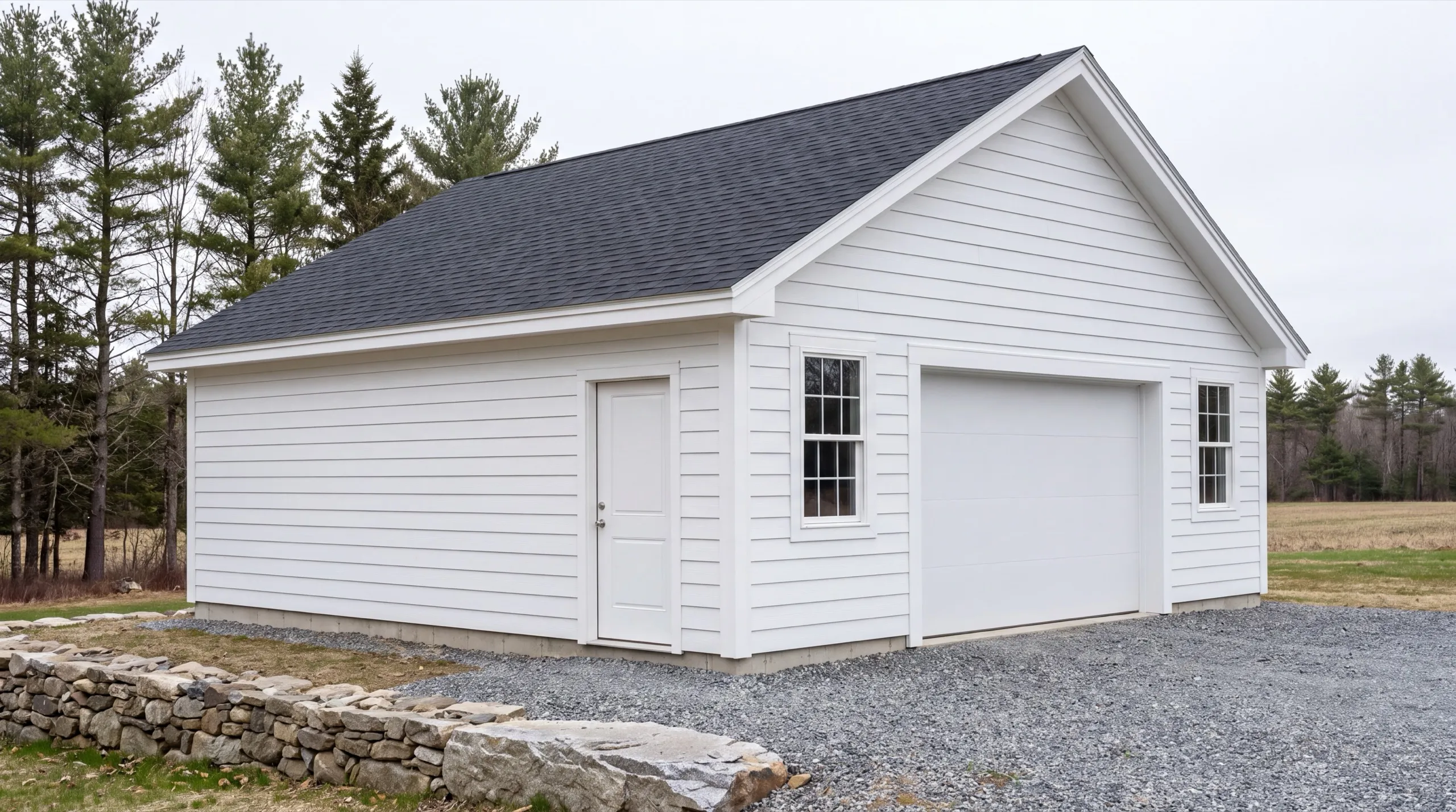 garage remodel on an open Windsor farm parcel