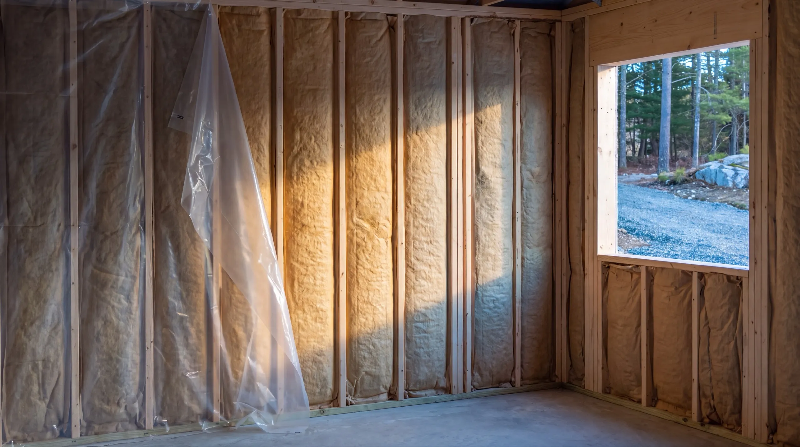 insulation and drywall upgrade during a Wiscasset garage remodel