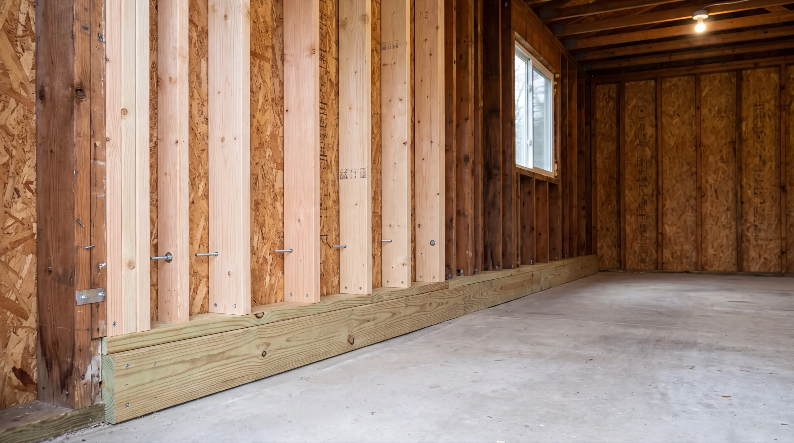 structural repair to a Wiscasset garage foundation