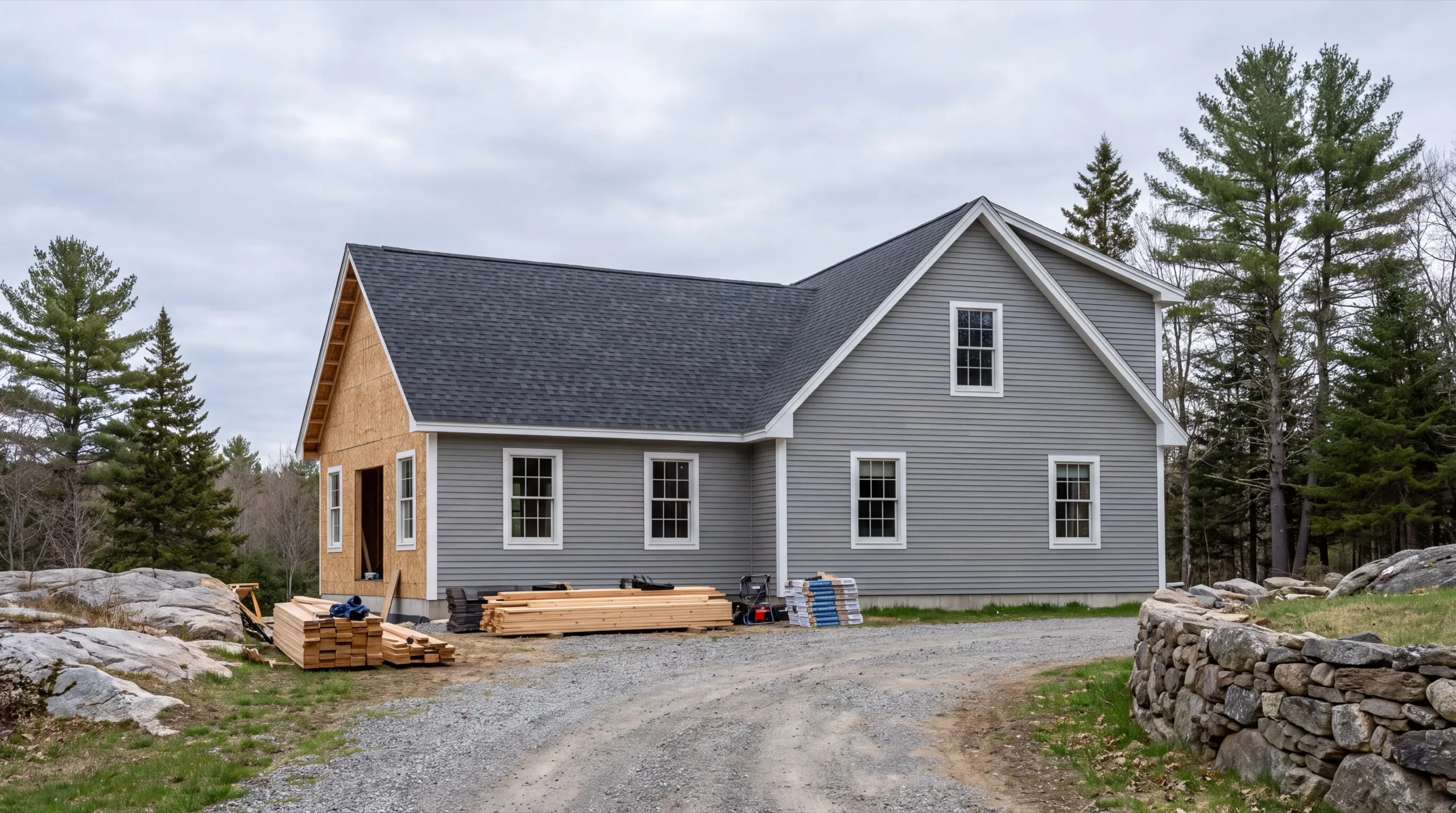 framing crew working under a general contractor in Central Maine