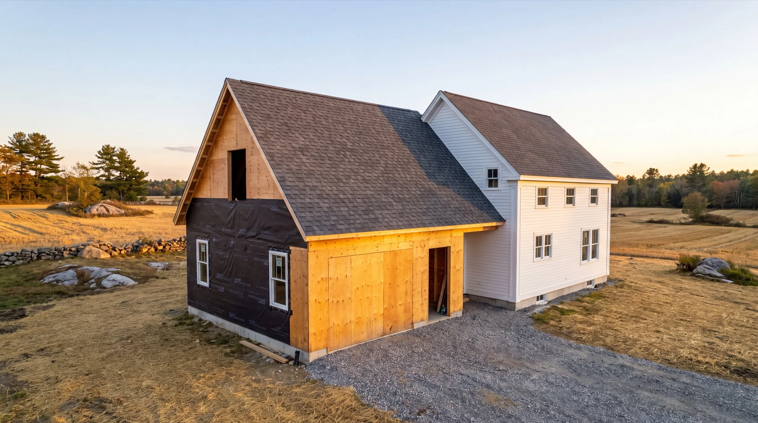 general contractor in Sidney, ME reviewing plans near Messalonskee Lake