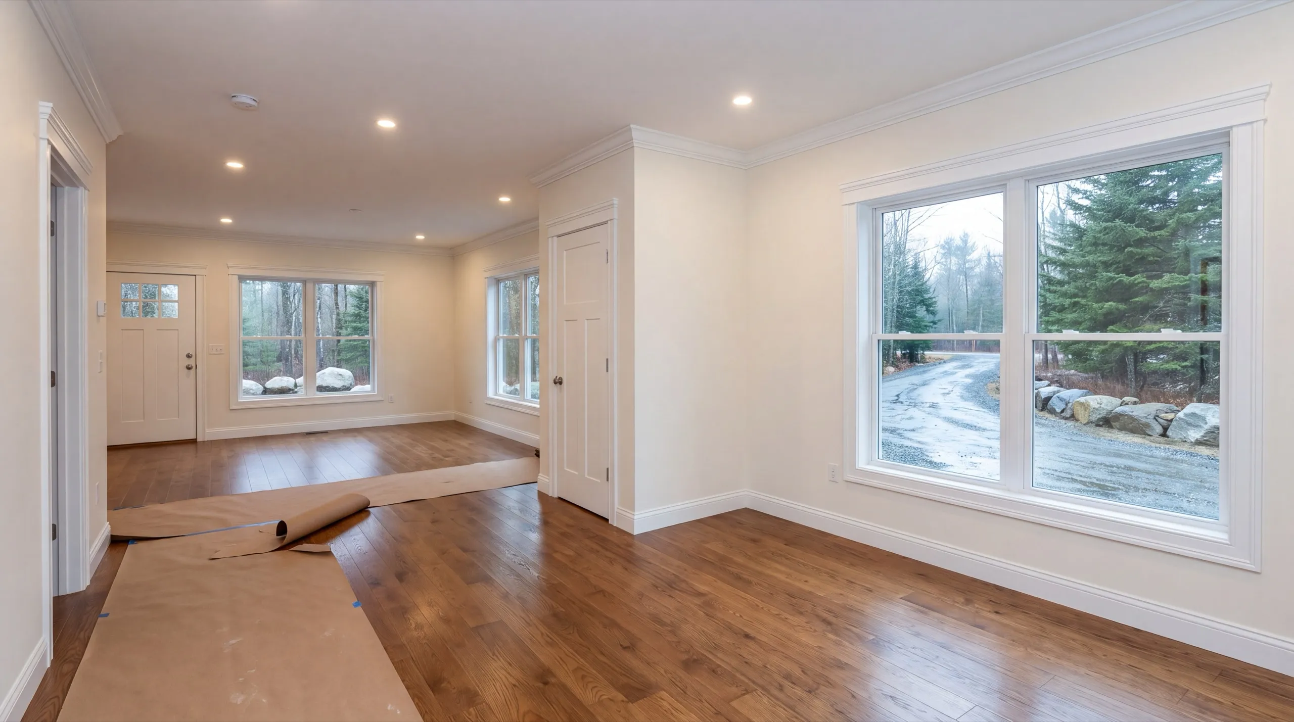general contractor walking a West Gardiner homeowner through a finished project