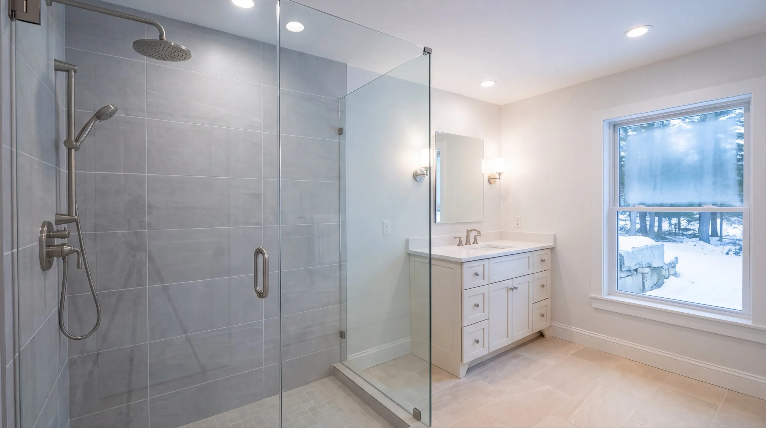 bathroom remodel with new tile in a Jefferson home