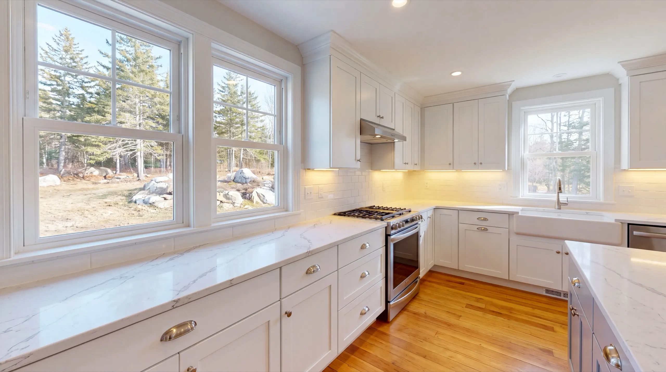 kitchen remodel with new cabinets and counters in Central Maine