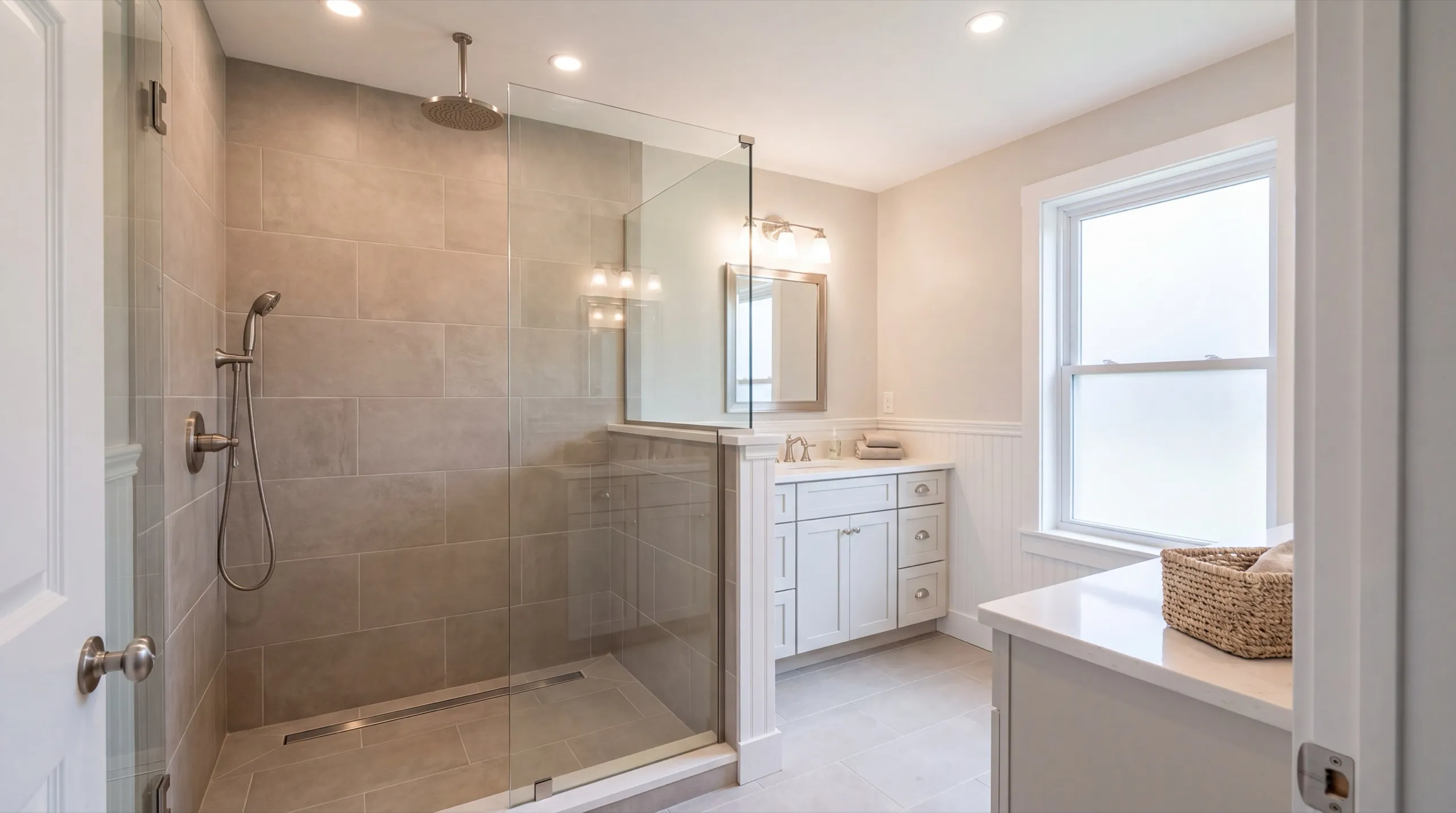 bathroom remodel with new fixtures in a Windsor home