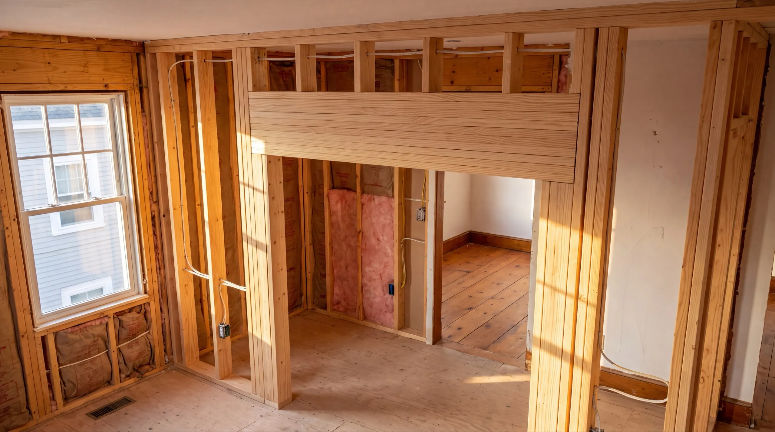 structural framing change during a Wiscasset whole-home remodel