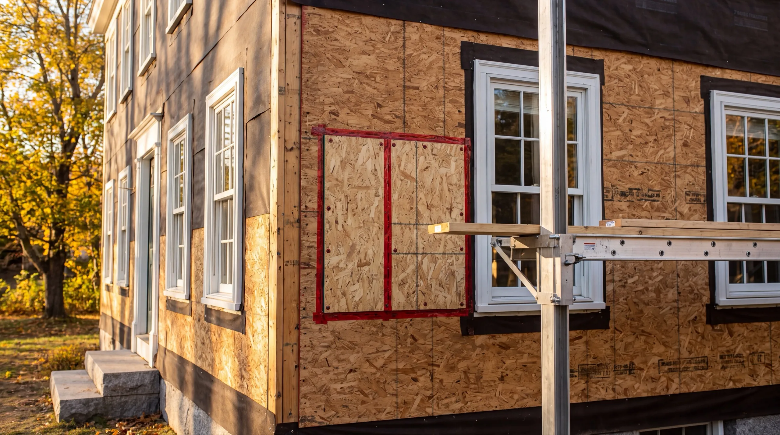 old siding removal on a Hallowell home