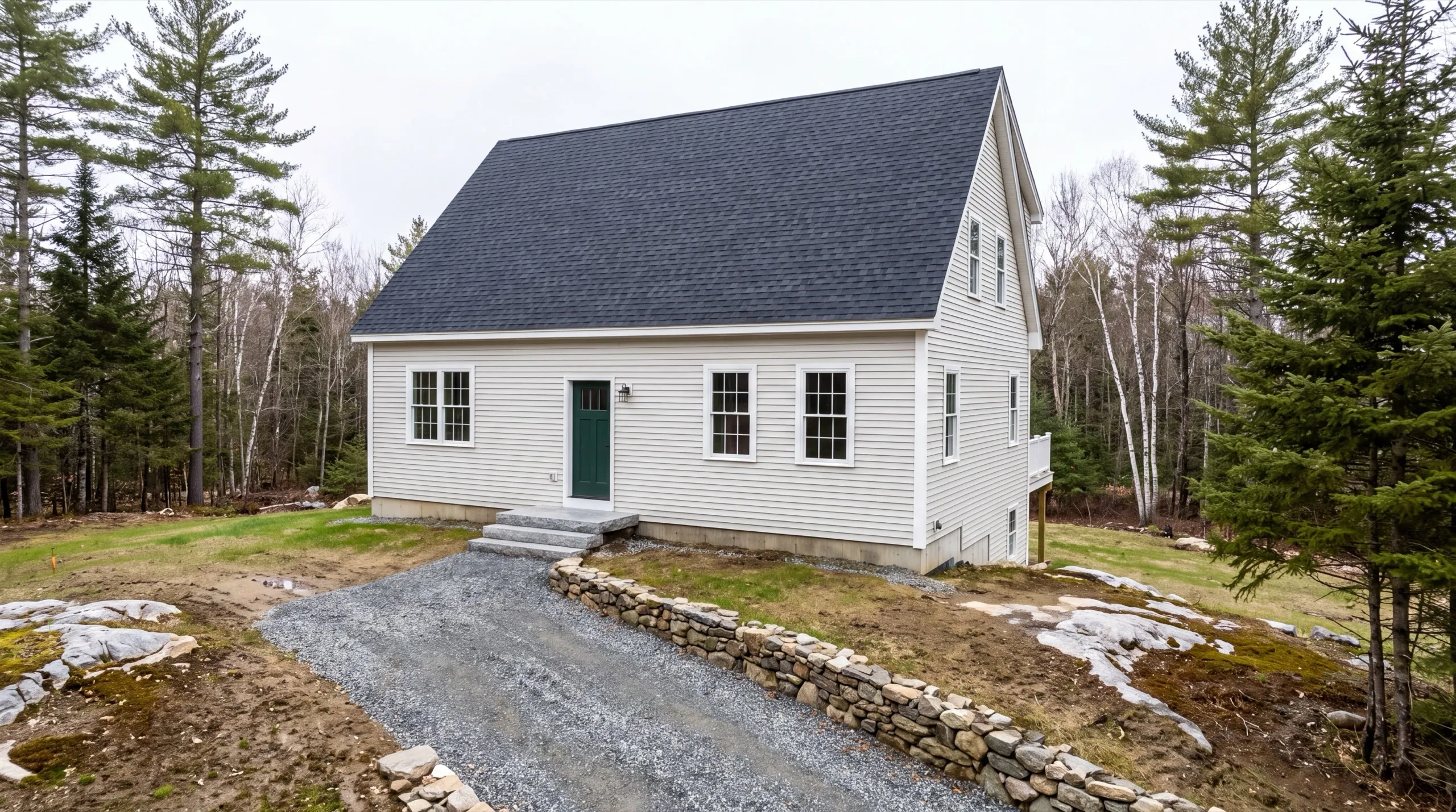siding contractor in Central Maine installing fiber cement siding