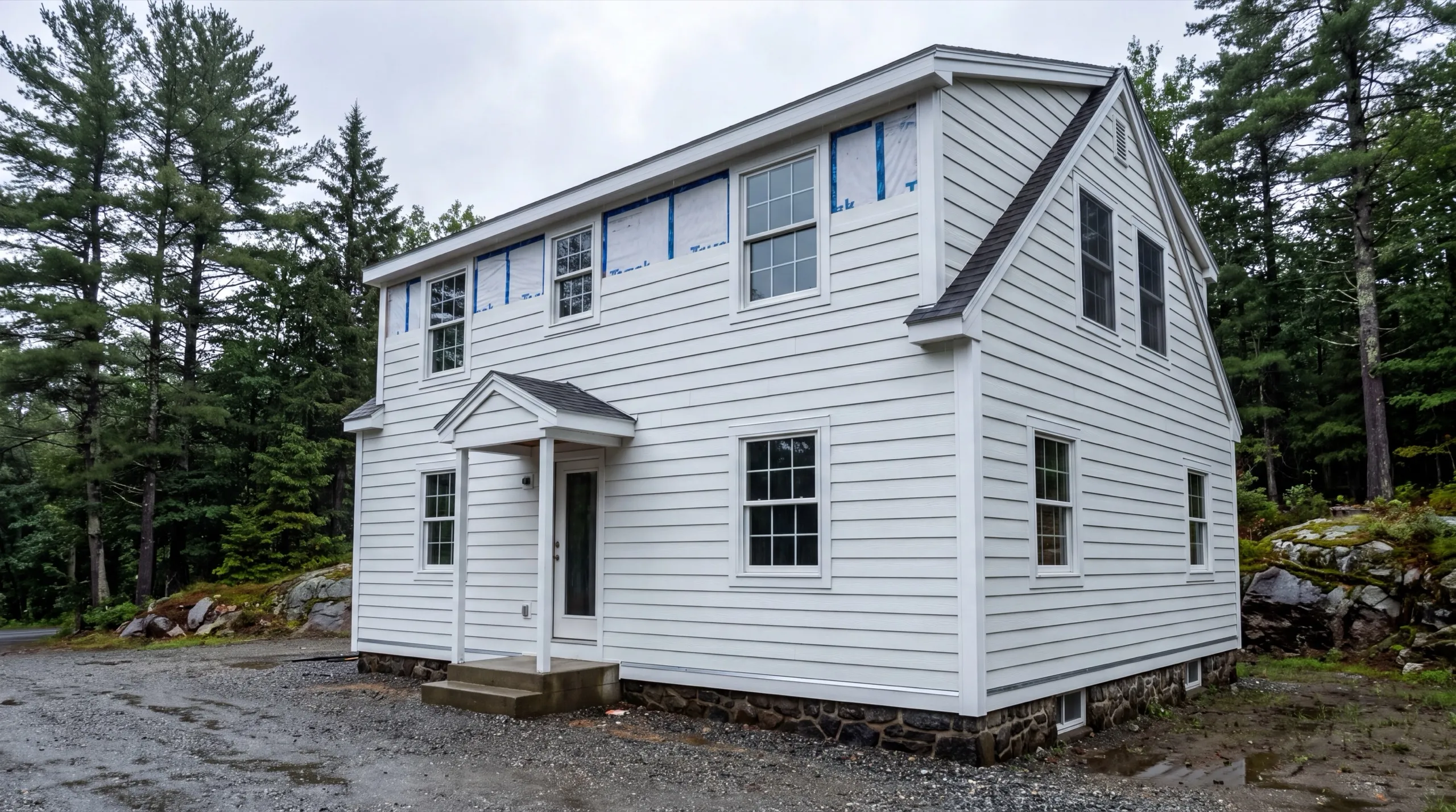 new siding installation in progress in Randolph