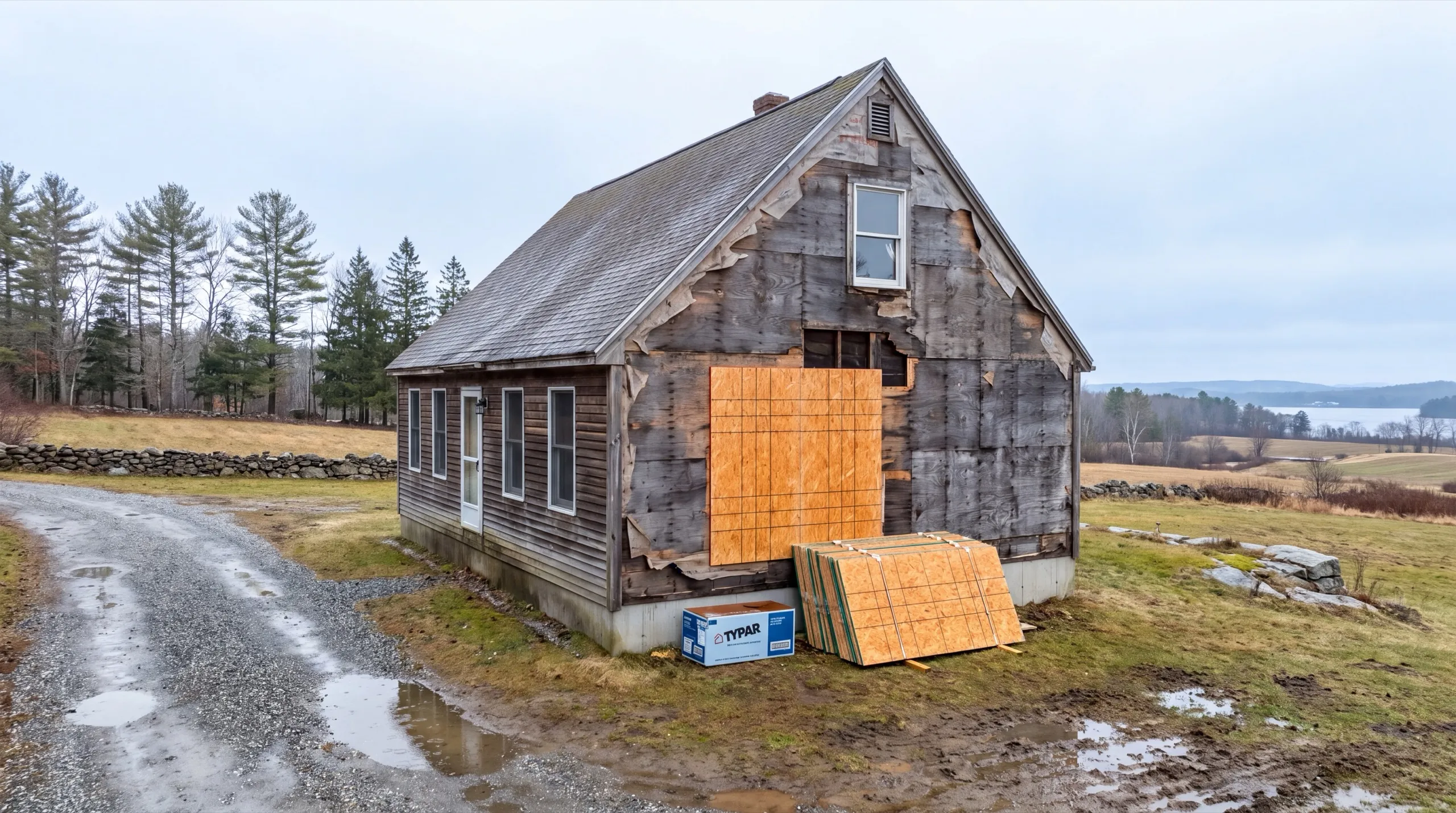 old siding removal on a Sidney home